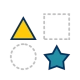 4 shapes with 2 missing shape